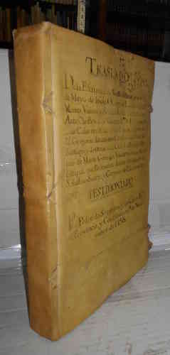 Portada del libro (sic) TRASLADO. De la Escriptura de Venta-Judicial que en 1ª de Mayo de 1660, otorgo el Licenciado D......